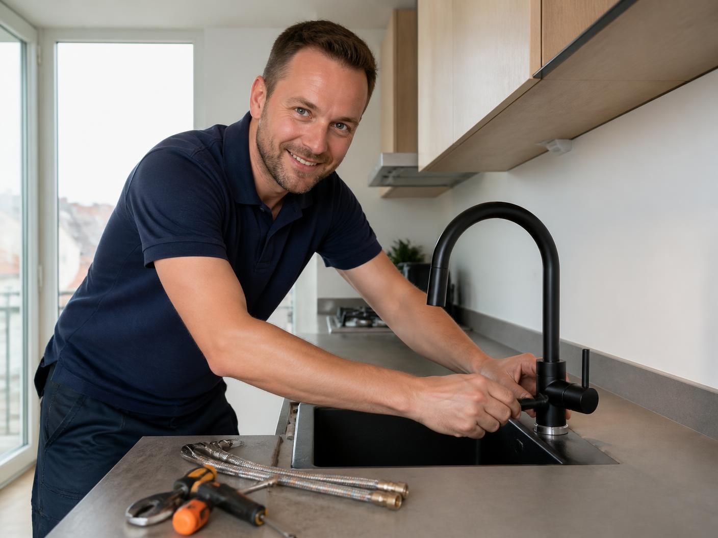 Vakman van Montagewinkel.nl monteert een product bij een klant thuis